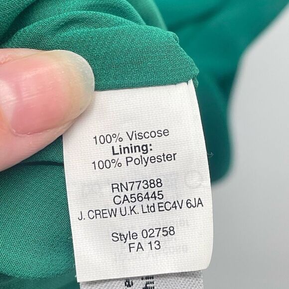 J. Crew Womens Mini Dress Lined Sleeveless Round Neck Button Zip Green Size 2 - Picture 5 of 12